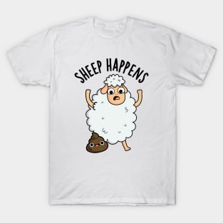 Sheep Happens Funny Poop Puns T-Shirt